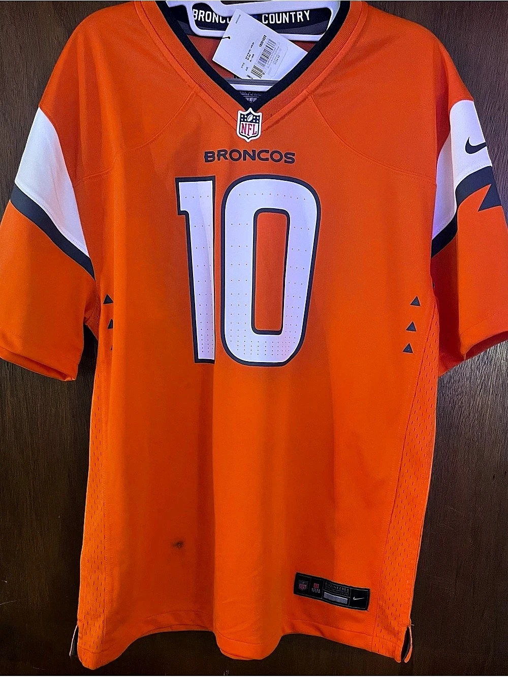 Nike Broncos Bo Nix #10 Jersey Men's Orange & White XL NWT